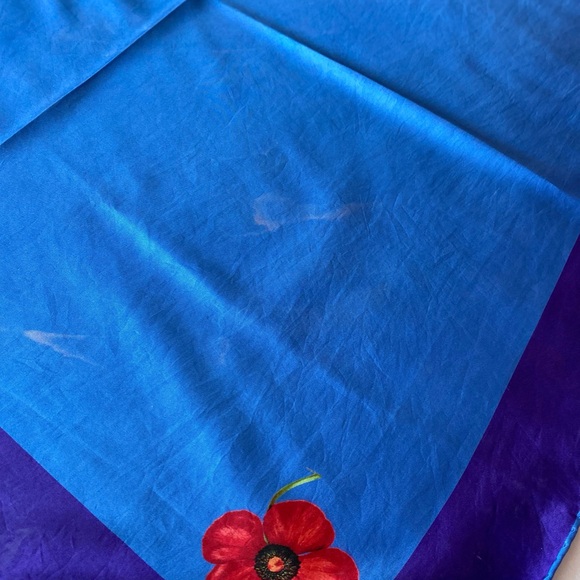 GUCCI AUTHENTIC VINTAGE BLUE ON BLUE LOGO 100% SILK - Picture 6 of 16